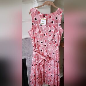 Anne Klein Pink Sleeveless Sundress with Scoop Neck